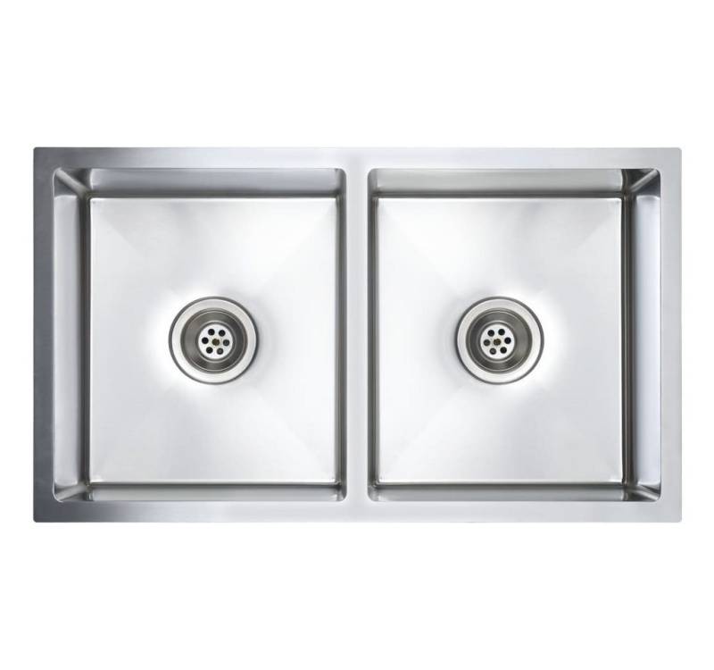 vidaXL Küchenspüle Doppel Spüle Spülbecken Einbauspüle Küchenspüle Edelstahl Spüle mit Si, 76/44 cm von vidaXL