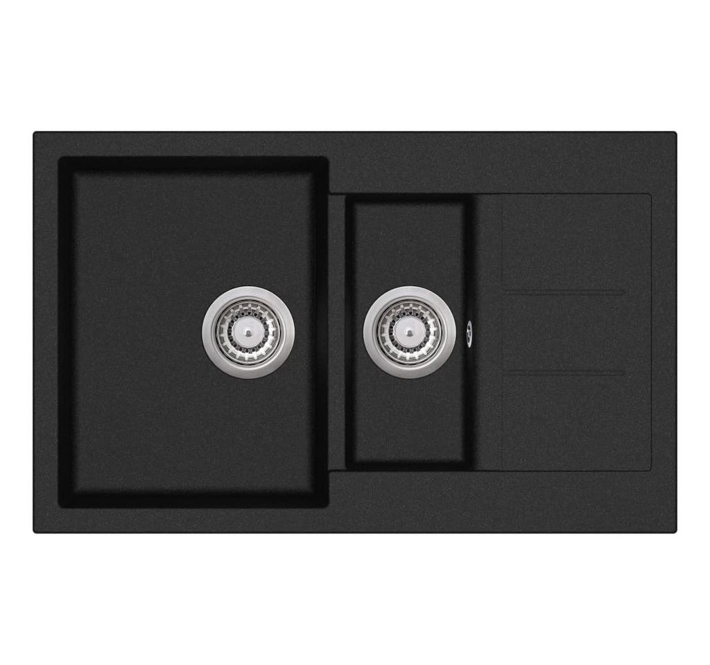 vidaXL Küchenspüle Küche Spülbecken Granitspüle Doppelbecken Schwarz, 80/50 cm vidaXL Küchenspüle Küche Spülbecken Granitspüle Doppelbecken Schwarz, 80/50 cm von vidaXL
