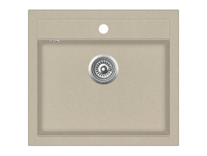 vidaXL Küchenspüle Küche Spülbecken Granitspüle Einzelbecken Beige, 56/51 cm, beige von vidaXL