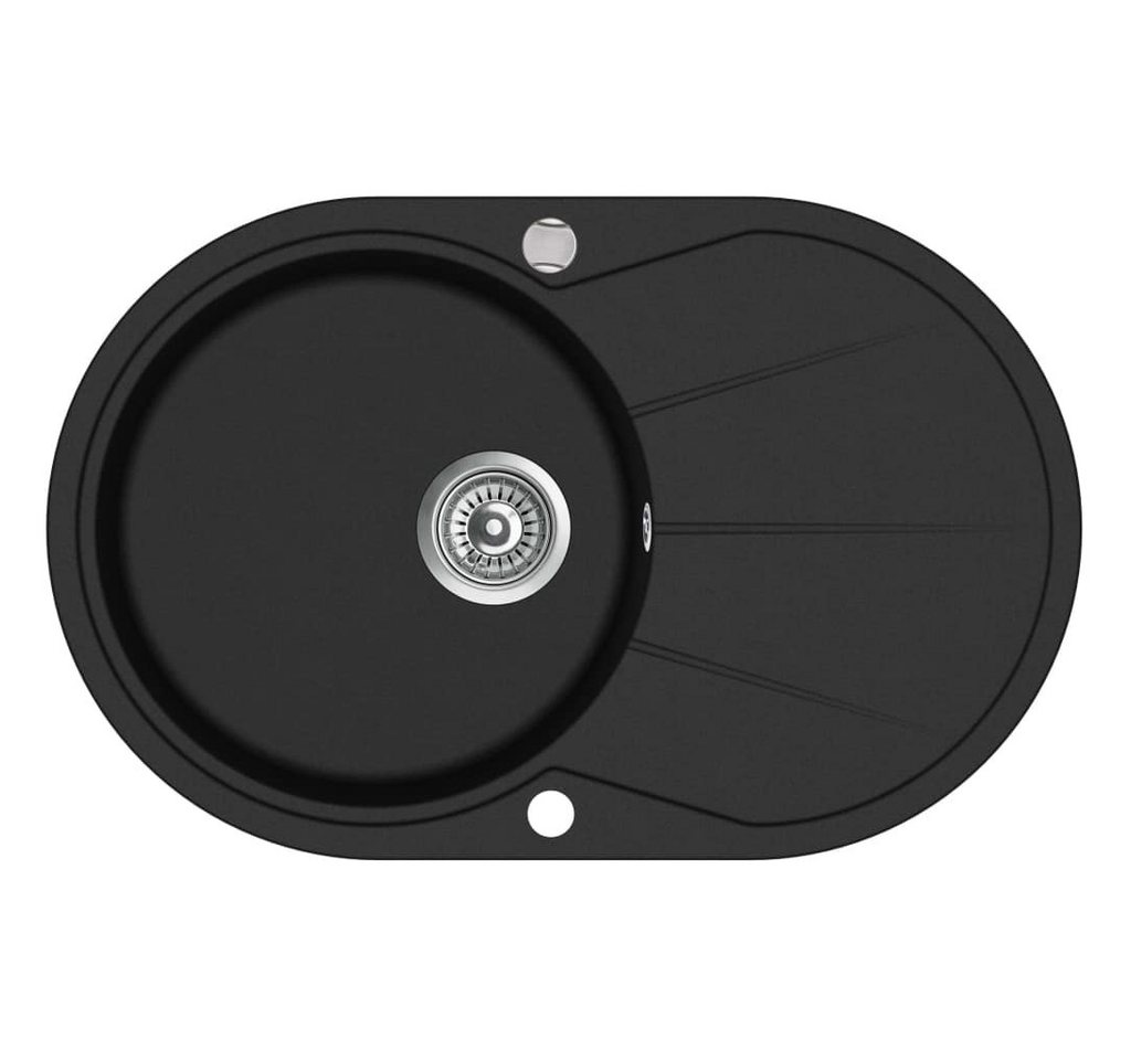 vidaXL Küchenspüle Küche Spülbecken Granitspüle Einzelbecken Oval Schwarz, 78/50 cm vidaXL Küchenspüle Küche Spülbecken Granitspüle Einzelbecken Oval Schwarz, 78/50 cm von vidaXL