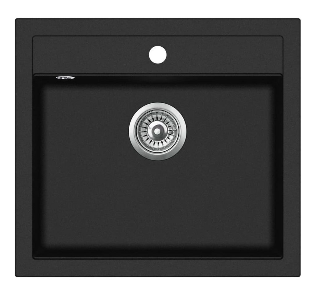 vidaXL Küchenspüle Küche Spülbecken Granitspüle Einzelbecken Schwarz, 56/51 cm vidaXL Küchenspüle Küche Spülbecken Granitspüle Einzelbecken Schwarz, 56/51 cm von vidaXL