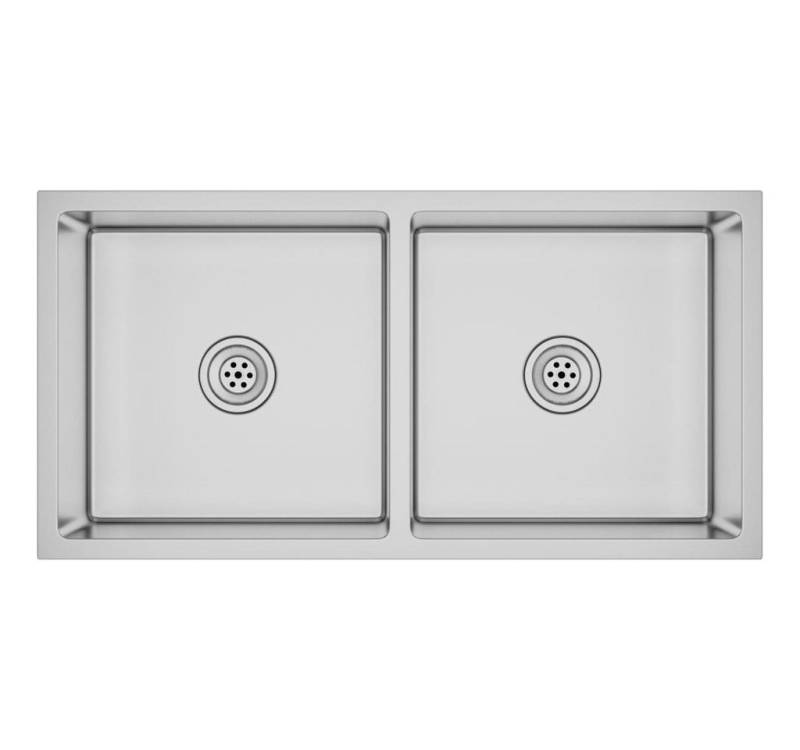 vidaXL Küchenspüle Küche Spülbecken Massive Einbauspüle Edelstahl, 86/44 cm von vidaXL