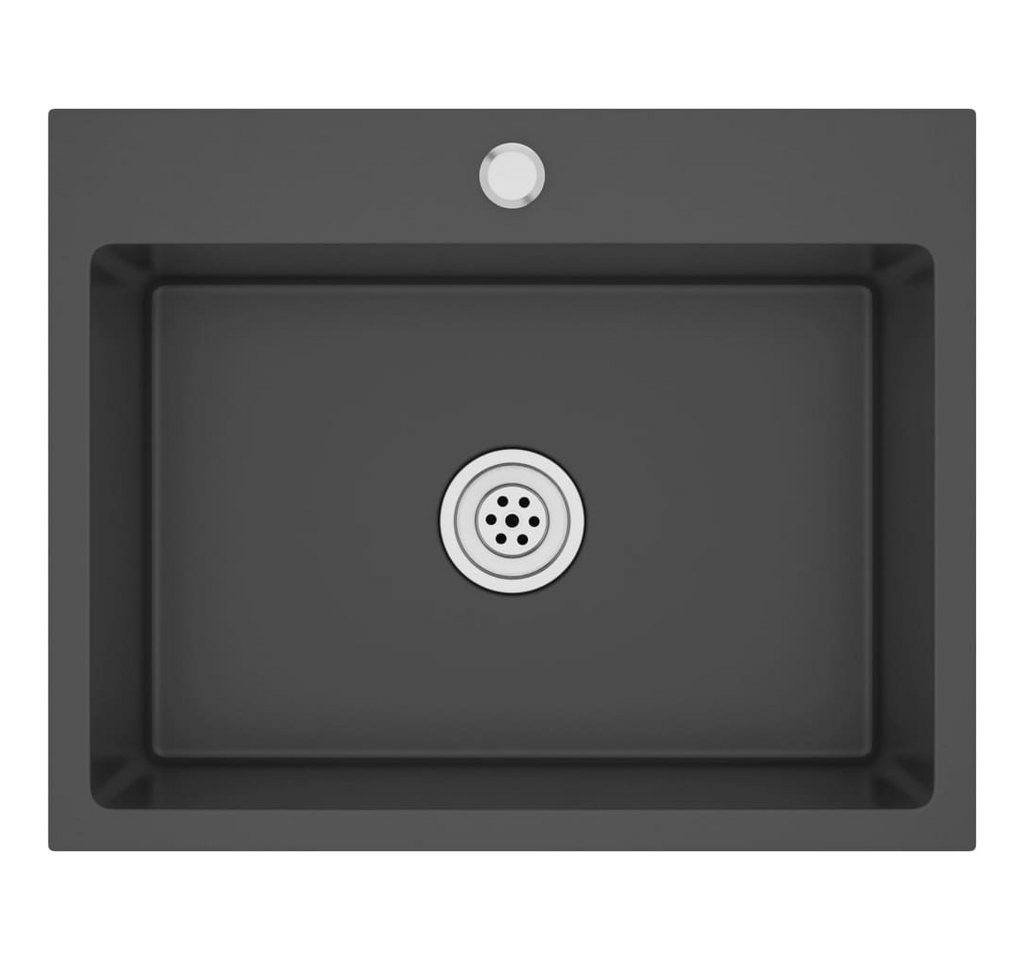 vidaXL Küchenspüle Küche Spülbecken Massive Einbauspüle Schwarz Edelstahl, 59/44 cm vidaXL Küchenspüle Küche Spülbecken Massive Einbauspüle Schwarz Edelstahl, 59/44 cm von vidaXL