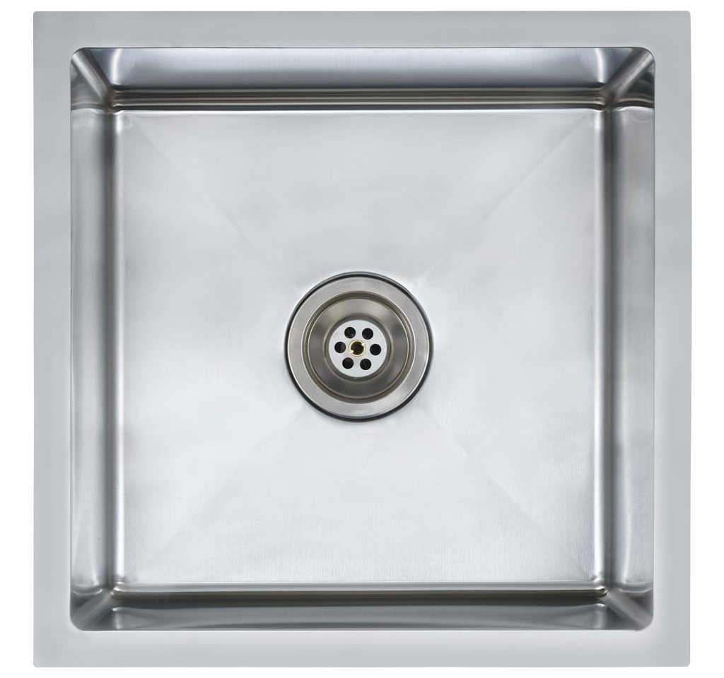 vidaXL Küchenspüle Küche Spülbecken Massive Einbauspüle mit Sieb Edelstahl, 44/44 cm vidaXL Küchenspüle Küche Spülbecken Massive Einbauspüle mit Sieb Edelstahl, 44/44 cm von vidaXL