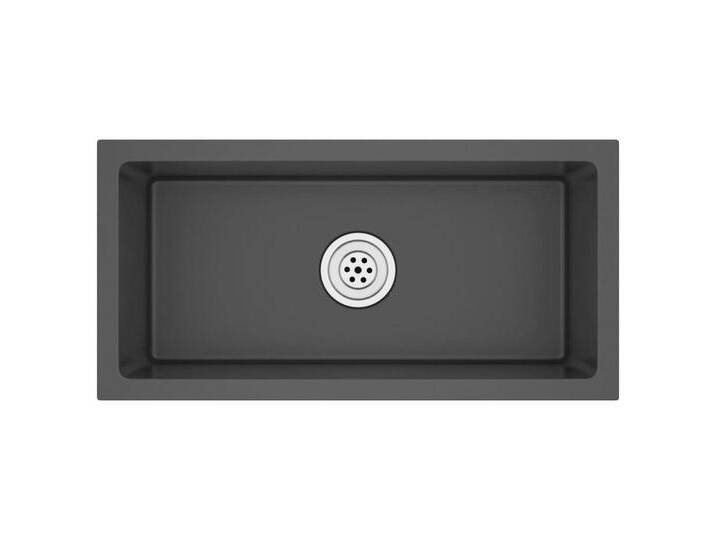 vidaXL Küchenspüle Massive Einbauspüle Schwarz Edelstahl Küche Spüle Spülbecken, 60/30 cm, schwarz von vidaXL