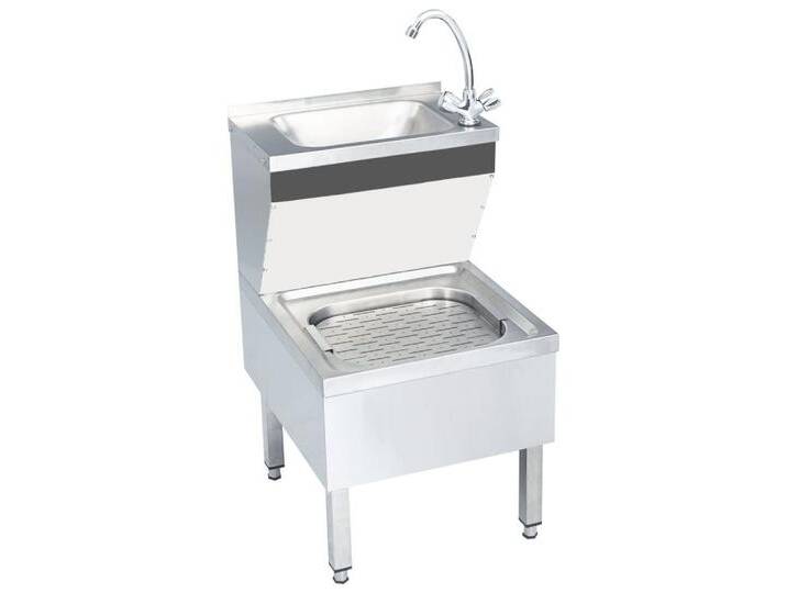 vidaXL Küchenspüle Spüle Küche Spülbecken Gastro-Handwaschbecken mit Wasserhahn Freistehe, 50/60 cm von vidaXL