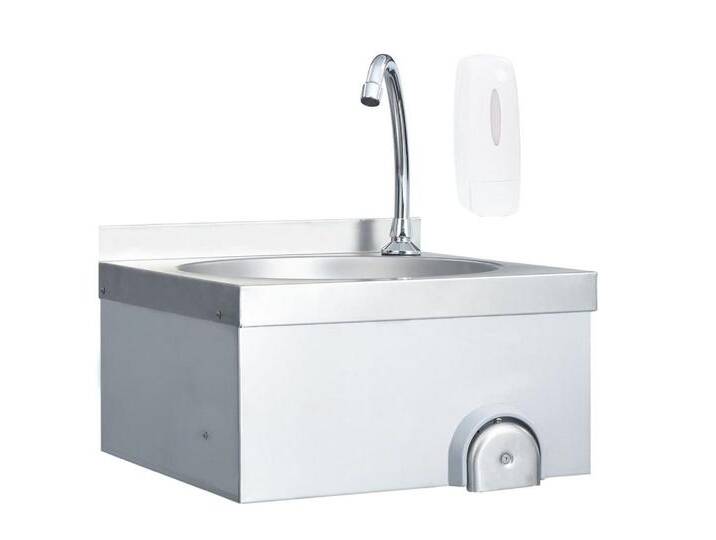 vidaXL Küchenspüle Spüle Küche Spülbecken Handwaschbecken mit Wasserhahn und Seifenspende, 40/40 cm von vidaXL