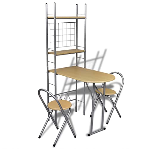 vidaXL Küchentisch + 2 Stühle Küchenbar Frühstückstheke Hocker Küchen klappbar von vidaXL