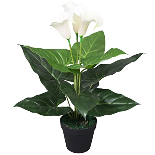 vidaXL Künstliche Calla-Lilie mit Topf 45cm Weiß Kunstpflanze Zimmerpflanze von vidaXL
