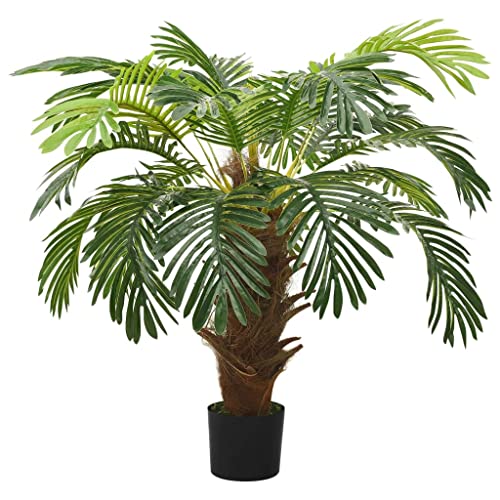 vidaXL Künstliche Palme Cycas mit Topf Kunstpflanze Kunstbaum Zimmerpflanze Dekopflanze Grünpflanze Künstliche Pflanze Deko 90cm Grün von vidaXL