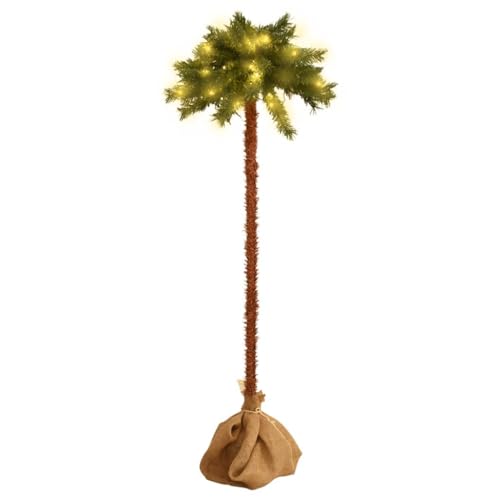 vidaXL Künstliche Palme mit LEDs Beleuchtet Weihnachtsbaum Kunstpflanze Dekobaum Kunstbaum LED Baum Party Dekoration Außen Innen 150cm von vidaXL