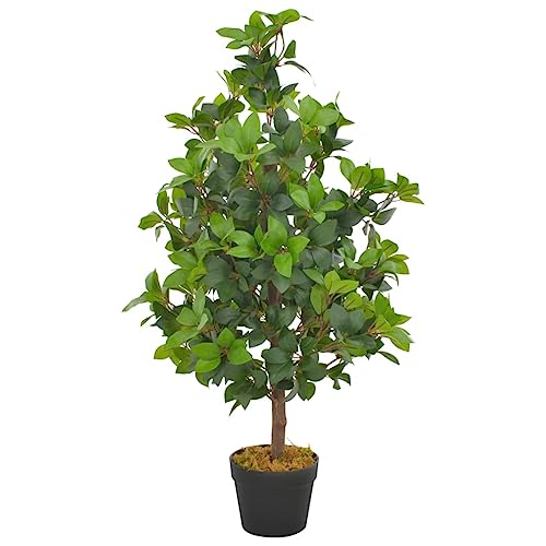vidaXL Künstliche Pflanze Lorbeerbaum mit Topf Kunstpflanze Dekopflanze Zimmerpflanze Topfpflanze Büropflanze Grünpflanze Kunstbaum Grün 90cm von vidaXL