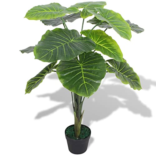 vidaXL Künstliche Taro-Pflanze mit Topf Kunstpflanze Dekopflanze 85 cm Grün von vidaXL