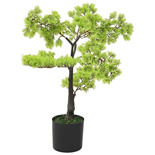 vidaXL Künstlicher Bonsai Zypresse mit Topf Kunstpflanze Kunstbaum Zimmerpflanze Dekopflanze Grünpflanze Künstliche Pflanze Deko 60cm Grün von vidaXL