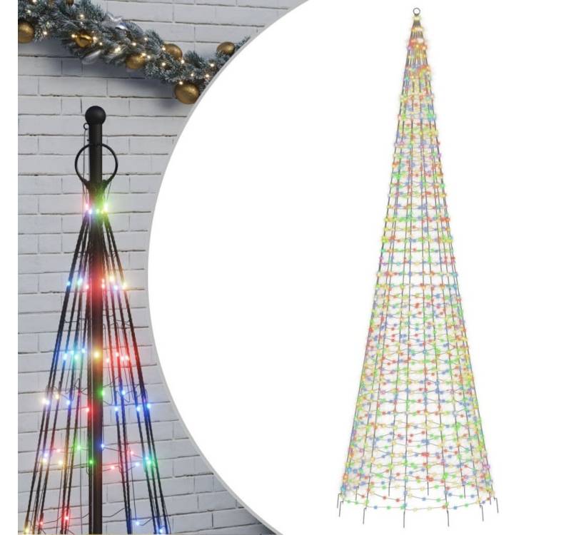 vidaXL Künstlicher Weihnachtsbaum, LED-Weihnachtsbaum für Fahnenmast 1534 LEDs Mehrfarbig 500 cm von vidaXL