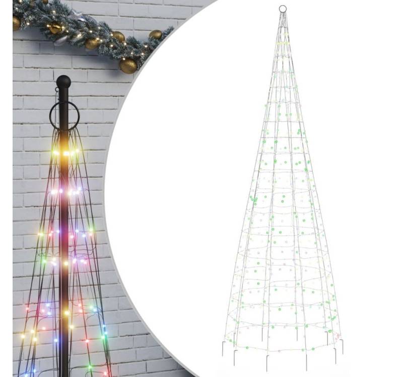 vidaXL Künstlicher Weihnachtsbaum, LED-Weihnachtsbaum für Fahnenmast 550 LEDs Mehrfarbig 300 cm von vidaXL