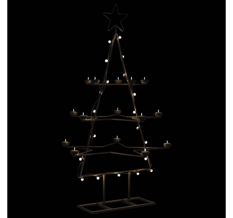 vidaXL Künstlicher Weihnachtsbaum, Metall-Weihnachtsbaum zum Dekorieren Schwarz 105 cm von vidaXL