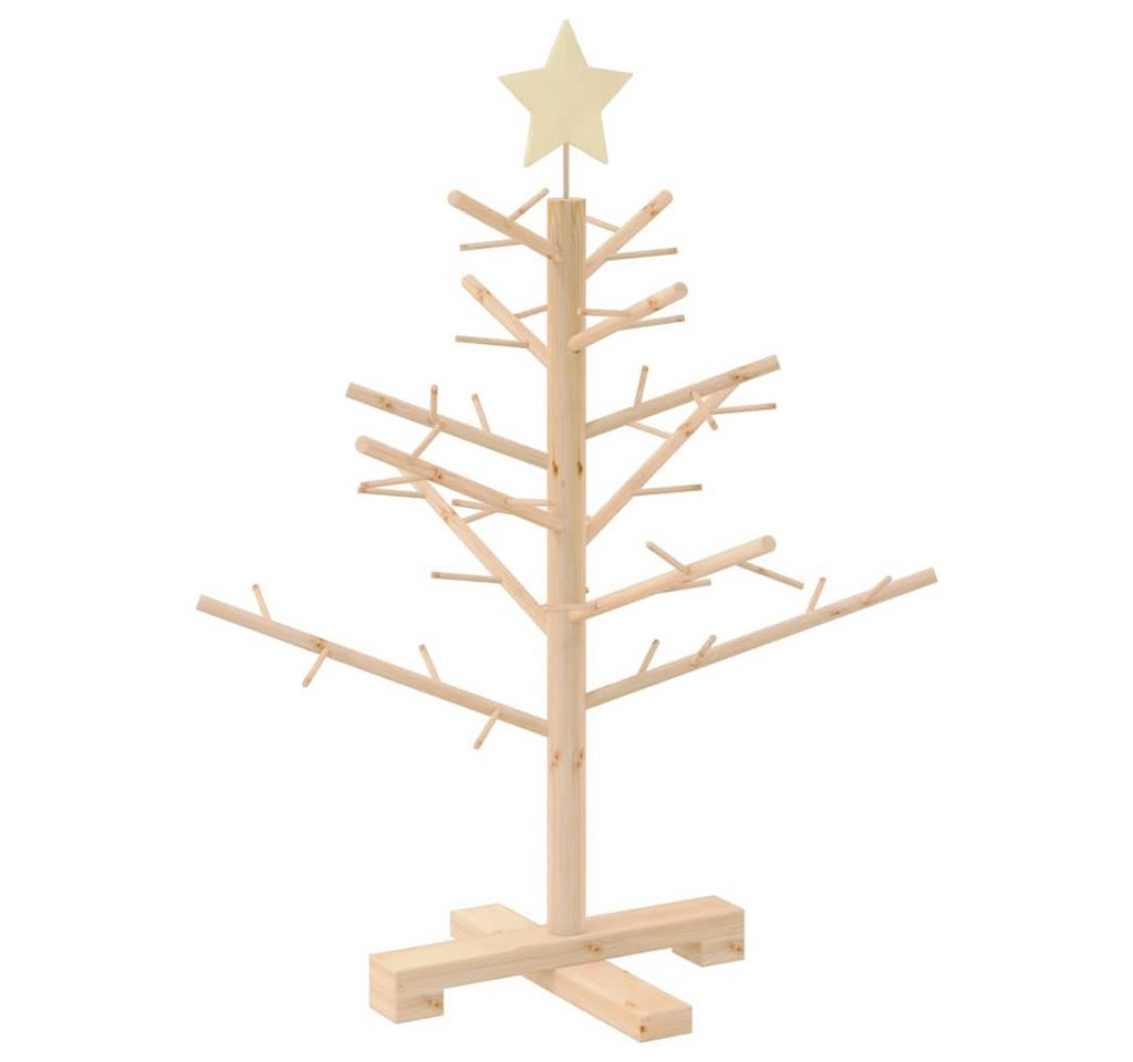 vidaXL Künstlicher Weihnachtsbaum Holz Weihnachtsbaum mit Ständer Natur 75 cm Massivholz Kiefer von vidaXL