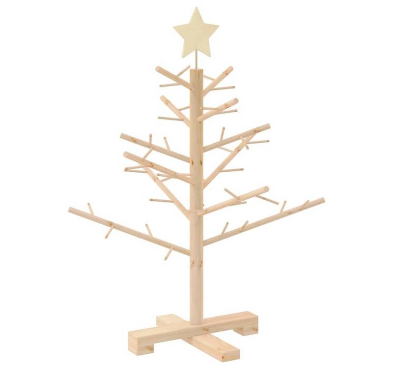 vidaXL Künstlicher Weihnachtsbaum Holz Weihnachtsbaum mit Ständer Natur 75 cm Massivholz Kiefer von vidaXL