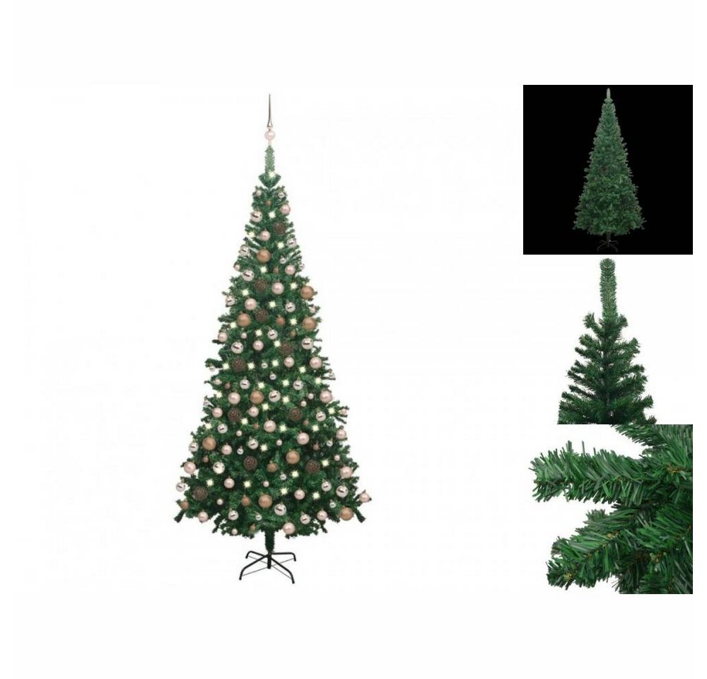 vidaXL Künstlicher Weihnachtsbaum Künstlicher Weihnachtsbaum mit LEDs Kugeln L 240 cm Grün von vidaXL