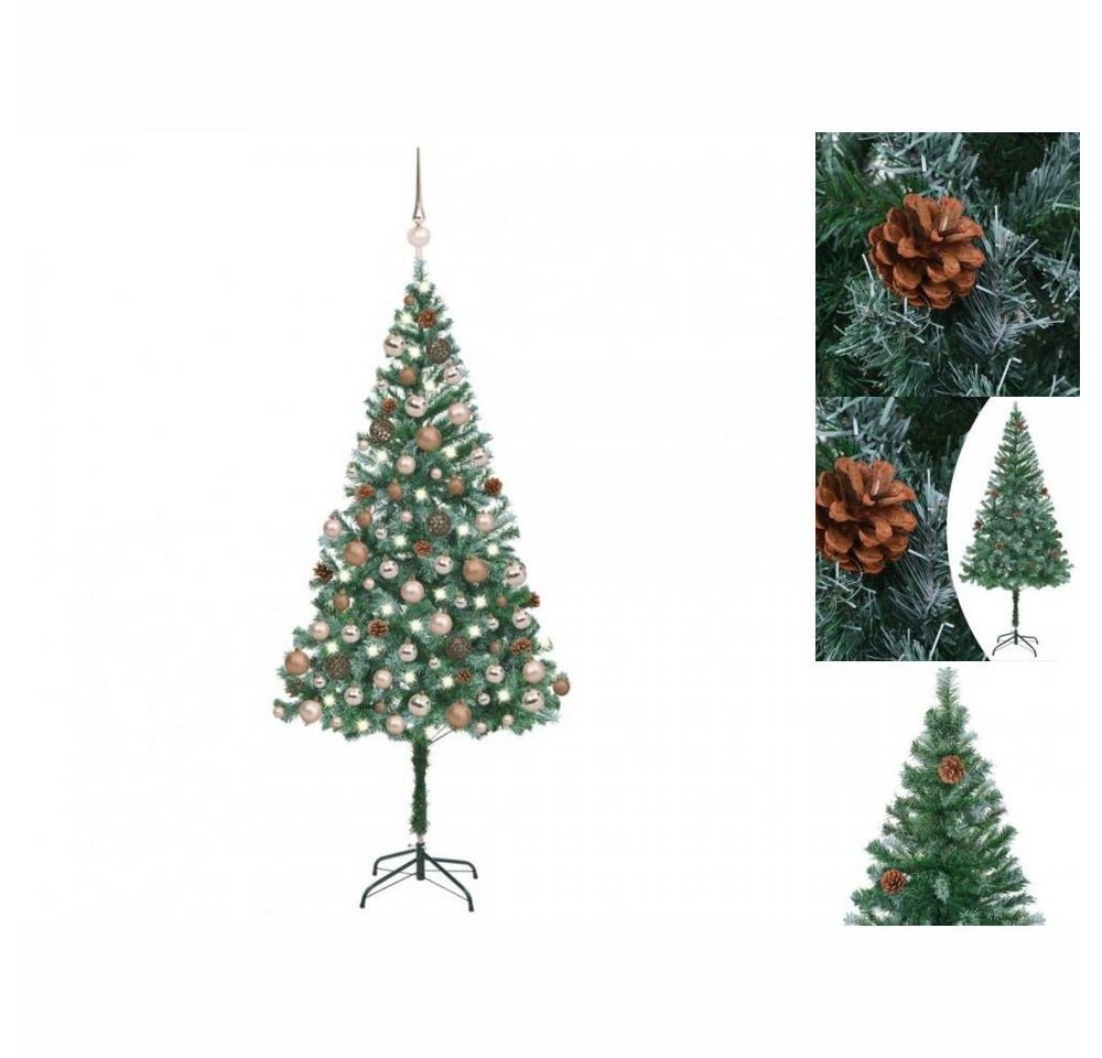 vidaXL Künstlicher Weihnachtsbaum Künstlicher Weihnachtsbaum mit LEDs Kugeln Zapfen 180 cm von vidaXL