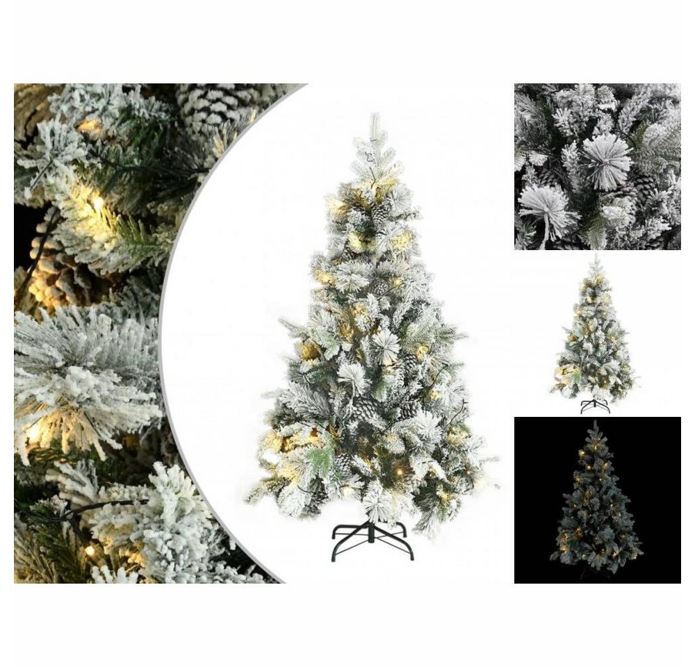 vidaXL Künstlicher Weihnachtsbaum Weihnachtsbaum mit LEDs Zapfen Beschneit 195 cm PVC PE von vidaXL
