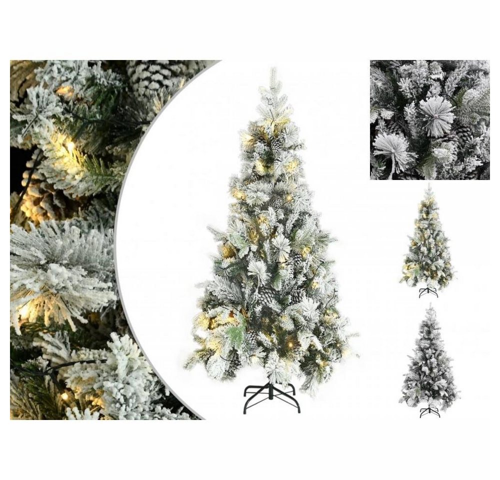 vidaXL Künstlicher Weihnachtsbaum Weihnachtsbaum mit LEDs Zapfen Beschneit 225 cm PVC PE von vidaXL