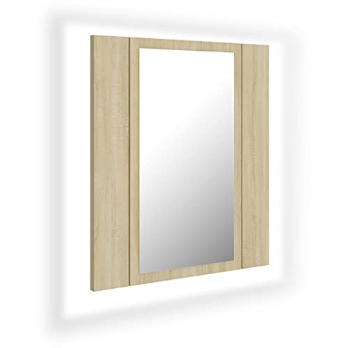 vidaXL LED Bad Spiegelschrank Badezimmerspiegel Badspiegel Spiegel Badschrank Badezimmerschrank Hängeschrank Wandschrank Sonoma-Eiche 40x12x45cm Acryl vidaXL LED Bad Spiegelschrank Badezimmerspiegel Badspiegel Spiegel Badschrank Badezimmerschrank Hängeschrank Wandschrank Sonoma-Eiche 40x12x45cm Acryl von vidaXL