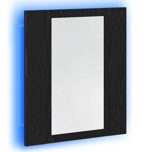 vidaXL LED Badezimmerspiegelschrank Eiche Schwarz 40x12x45 cm Holzwerkstoff von vidaXL