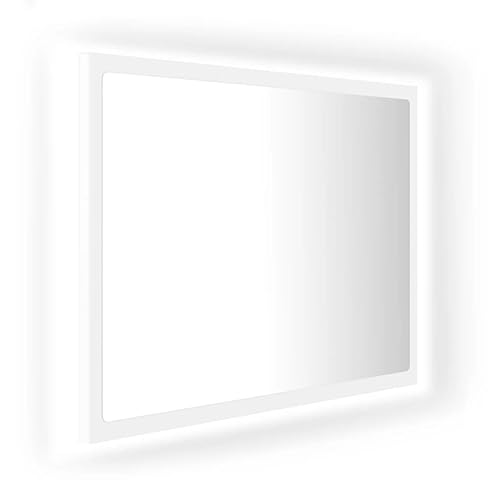 vidaXL LED Badspiegel Wandspiegel Badezimmerspiegel Lichtspiegel Spiegel Hängespiegel Bad Badezimmer Beleuchtung Weiß 60x8,5x37cm Acryl von vidaXL