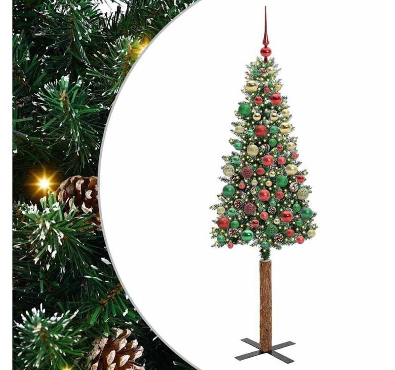 vidaXL LED Baum Schlanker Weihnachtsbaum mit 300 LEDs Grün und Weiß 180 cm von vidaXL