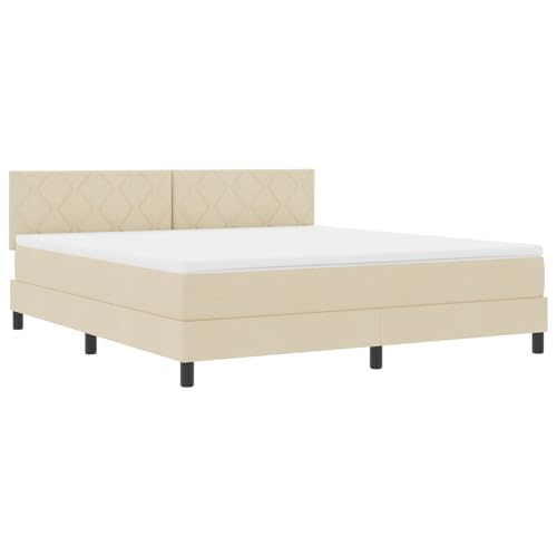 vidaXL LED Boxspringbett mit Matratze Creme 180x200 cm Stoff vidaXL LED Boxspringbett mit Matratze Creme 180x200 cm Stoff von vidaXL