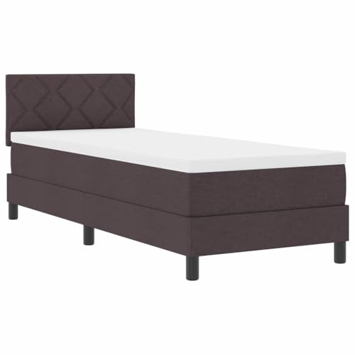 vidaXL Boxspringbett mit Matratze & LED Dunkelbraun Stoff 80X200 cm Modernes Design Bequeme Schlaflösung für Schlafzimmer Einzel Topper vidaXL Boxspringbett mit Matratze & LED Dunkelbraun Stoff 80X200 cm Modernes Design Bequeme Schlaflösung für Schlafzimmer Einzel Topper von vidaXL