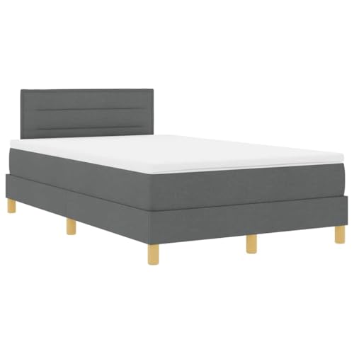 vidaXL Boxspringbett mit Matratze und LED Dunkelgrau 120x200 cm Stoff Minimalistisches Design für Erwachsene Schlafzimmer Glatter Polyester Stabiler Holzwerkstoffrahmen Licht Modern Bequem Einzel vidaXL Boxspringbett mit Matratze und LED Dunkelgrau 120x200 cm Stoff Minimalistisches Design für Erwachsene Schlafzimmer Glatter Polyester Stabiler Holzwerkstoffrahmen Licht Modern Bequem Einzel von vidaXL