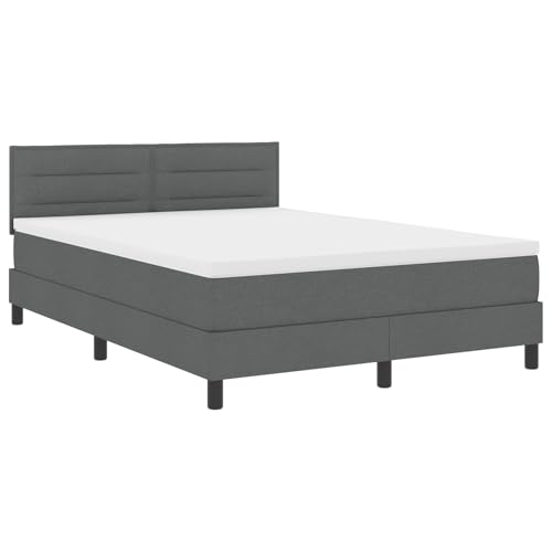 vidaXL Boxspringbett mit Matratze & LED-Streifen 160X200 cm Grauer Stoffrahmen für Schlafzimmer modernes Design weiche Berührung und haltbare Konstruktion Möbel Schoner Schaumtopper Bezug Taschen vidaXL Boxspringbett mit Matratze & LED-Streifen 160X200 cm Grauer Stoffrahmen für Schlafzimmer modernes Design weiche Berührung und haltbare Konstruktion Möbel Schoner Schaumtopper Bezug Taschen von vidaXL