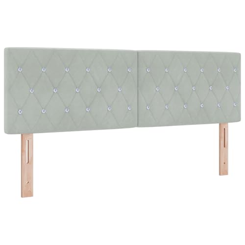 vidaXL LED Boxspringbett mit Matratze Hellgrau 140x190 cm Samt vidaXL LED Boxspringbett mit Matratze Hellgrau 140x190 cm Samt von vidaXL