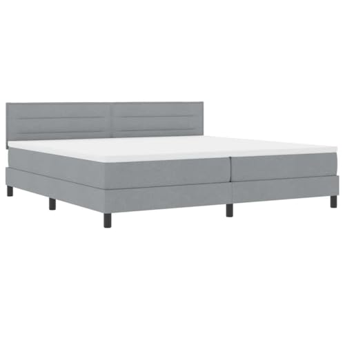 vidaXL Boxspringbett mit Matratze & LED Hellgrau Stoff 200X200 cm Modernes Design Gemütliche Schlaflösung für Schlafzimmermöbel Bezug Schoner Rahmen vidaXL Boxspringbett mit Matratze & LED Hellgrau Stoff 200X200 cm Modernes Design Gemütliche Schlaflösung für Schlafzimmermöbel Bezug Schoner Rahmen von vidaXL