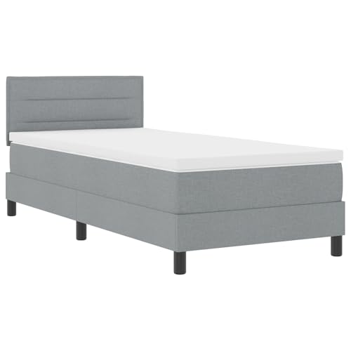 vidaXL Boxspringbett mit Matratze & LED Licht Grau Stoff 80X200 cm modernes Design komfortable Schlaflösung für Schlafzimmergestell möbel inklusive Einzel kompakte Essentials vidaXL Boxspringbett mit Matratze & LED Licht Grau Stoff 80X200 cm modernes Design komfortable Schlaflösung für Schlafzimmergestell möbel inklusive Einzel kompakte Essentials von vidaXL