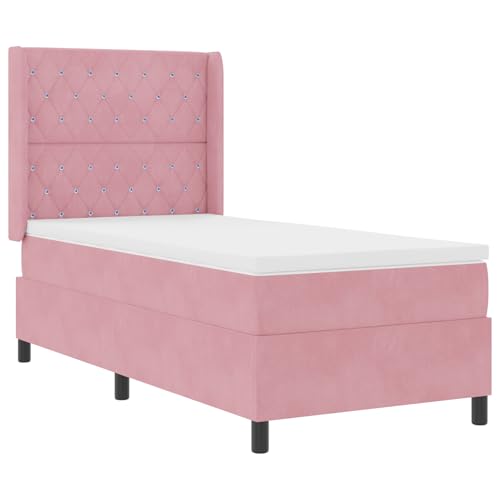 vidaXL LED Boxspringbett mit Matratze Rosa 90x190 cm Samt vidaXL LED Boxspringbett mit Matratze Rosa 90x190 cm Samt von vidaXL