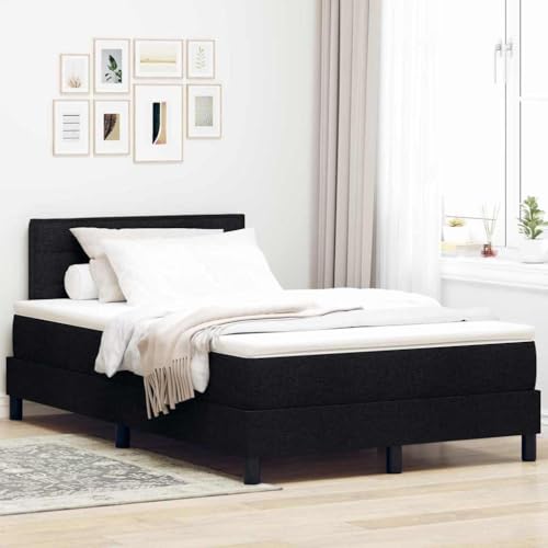 vidaXL Boxspringbett mit Matratze & LED-Streifen Schwarz 120x200 cm Minimalistisches Stoffdesign Bequemer Schlafplatz Schlafzimmermöbel Reißverschlussbezug Schoner Pad Topper Schaum vidaXL Boxspringbett mit Matratze & LED-Streifen Schwarz 120x200 cm Minimalistisches Stoffdesign Bequemer Schlafplatz Schlafzimmermöbel Reißverschlussbezug Schoner Pad Topper Schaum von vidaXL