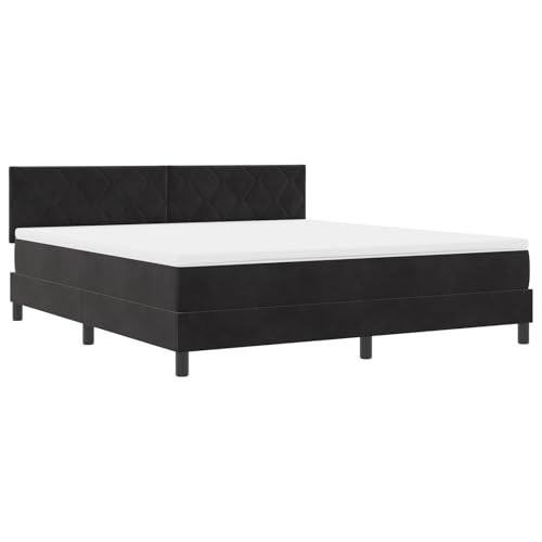 vidaXL LED Boxspringbett mit Matratze Schwarz 180x200 cm Samt von vidaXL