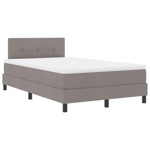 vidaXL modernes graues Boxspringbett mit Matratze & LED-Beleuchtung 120X200 cm texturiert Stoff Doppelbettmöbel Schutz Topper Taschen Schaumstoff Unisex vidaXL modernes graues Boxspringbett mit Matratze & LED-Beleuchtung 120X200 cm texturiert Stoff Doppelbettmöbel Schutz Topper Taschen Schaumstoff Unisex von vidaXL