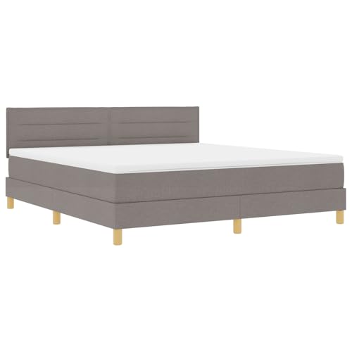 vidaXL LED Boxspringbett mit Matratze Taupe 180x200 cm Stoff von vidaXL