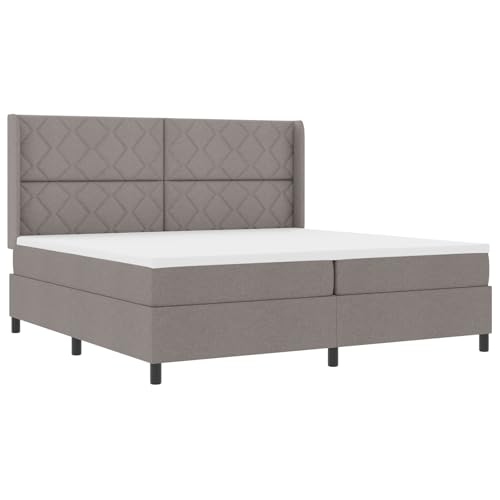 vidaXL LED Boxspringbett mit Matratze Taupe 200x200 cm Stoff von vidaXL