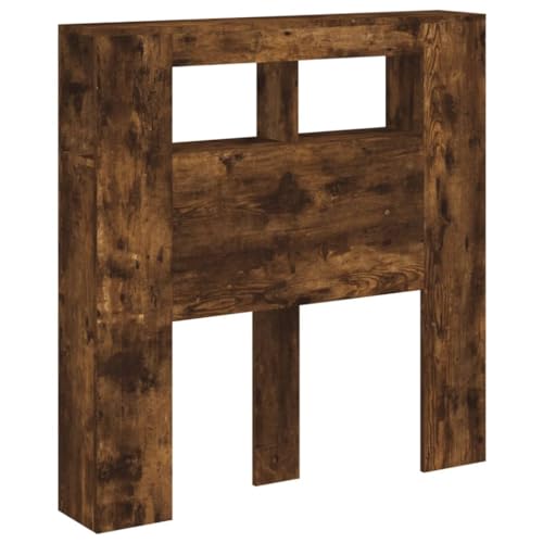 vidaXL LED Kopfteil, Bettkopfteil mit LED-Leuchten, Betthaupt mit Ablagen, Bettzubehör Schlafzimmer, Räuchereiche 100x18,5x103,5cm Holzwerkstoff vidaXL LED Kopfteil, Bettkopfteil mit LED-Leuchten, Betthaupt mit Ablagen, Bettzubehör Schlafzimmer, Räuchereiche 100x18,5x103,5cm Holzwerkstoff von vidaXL