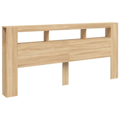 vidaXL LED Kopfteil, Bettkopfteil mit LED-Leuchten, Betthaupt mit Ablagen, Bettzubehör Schlafzimmer, Sonoma Eiche 220x18,5x103,5cm Holzwerkstoff vidaXL LED Kopfteil, Bettkopfteil mit LED-Leuchten, Betthaupt mit Ablagen, Bettzubehör Schlafzimmer, Sonoma Eiche 220x18,5x103,5cm Holzwerkstoff von vidaXL