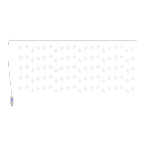 vidaXL LED Lichtervorhang mit Sternen Sternenvorhang Weihnachtsbeleuchtung Lichterkette Innen Außen Fenster Party 500 LED Blau 8 Funktionen von vidaXL