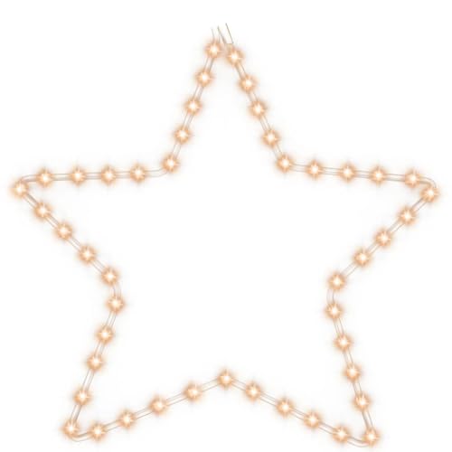 vidaXL LED Silhouette Weihnachtsstern 48 LEDs Warmweiß Lichtschlauch Fensterbild Fenstersilhouette Leuchtbild Weihnachtsdeko Beleuchtung 56cm von vidaXL