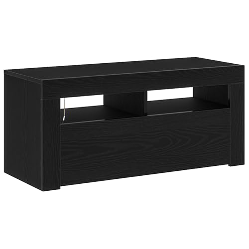 vidaXL stylischer schwarzer Eichen TV Stand mit viel Stauraum und modernem Design für Wohnzimmer, Heimkino, Kabelmanagementsystem aus Holzwerkstoff, Möbel für Innenräume, Unterhaltungszentrum vidaXL stylischer schwarzer Eichen TV Stand mit viel Stauraum und modernem Design für Wohnzimmer, Heimkino, Kabelmanagementsystem aus Holzwerkstoff, Möbel für Innenräume, Unterhaltungszentrum von vidaXL