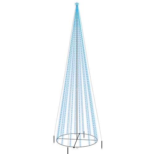 vidaXL LED Weihnachtsbaum Kegelform Lichterbaum Weihnachtsdeko Stern Beleuchtung Außen Beleuchtet Lichterkette Blau 1134 LEDs 230x800cm von vidaXL